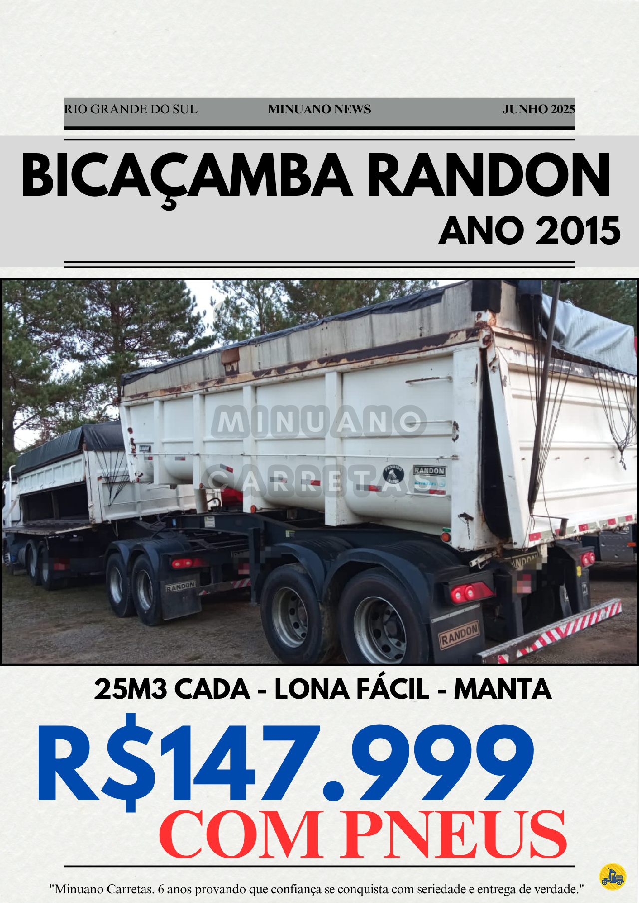 CARRETA BITREM BASCULANTE Minuano Carretas VACARIA RIO GRANDE DO SUL RS